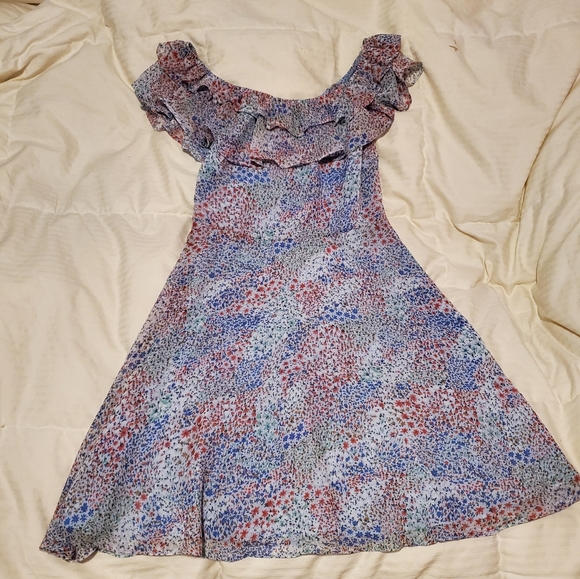 SOLD Lulu's Live to Love Light Blue Floral Mini Dress - Picture 3 of 5